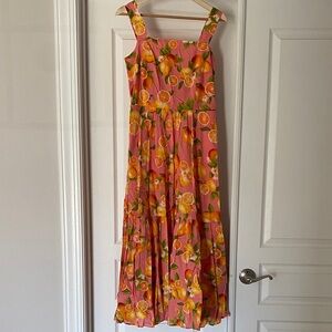 Talbots Pink and Orange Floral Maxi Dress